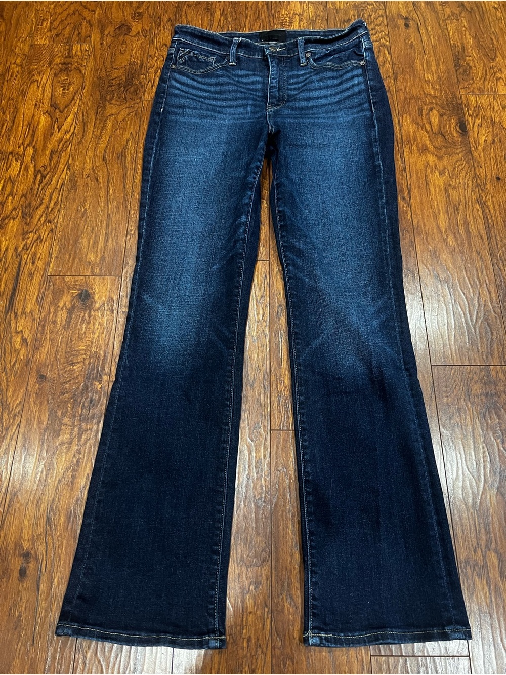 Buckle Black Tailored Boot Cut Jeans Women's SZ 30x34 Dark Indigo High Rise #75